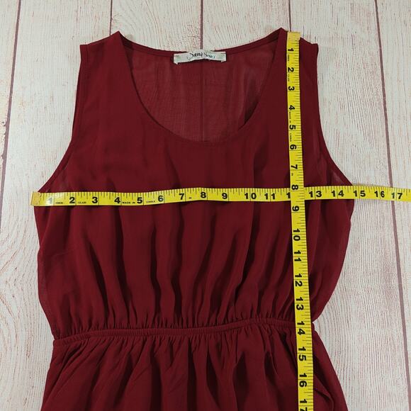 Sans Souci dark red hi-low flowy dress - Picture 6 of 9